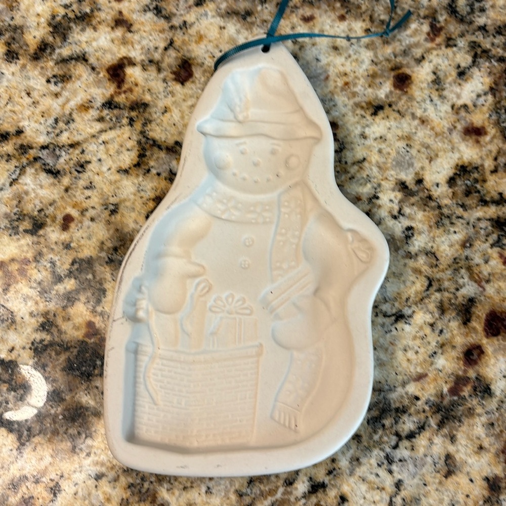 Longaberger Pottery Snowman “Chilly” Cookie Mold 1997